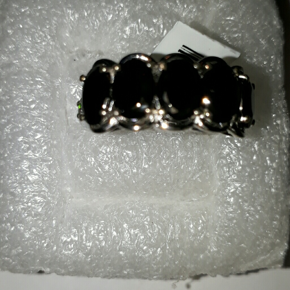 SHUNGITE & RUSSIAN DIOPSIDE RING - Picture 1 of 4